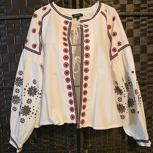 Boho white cape with pockets